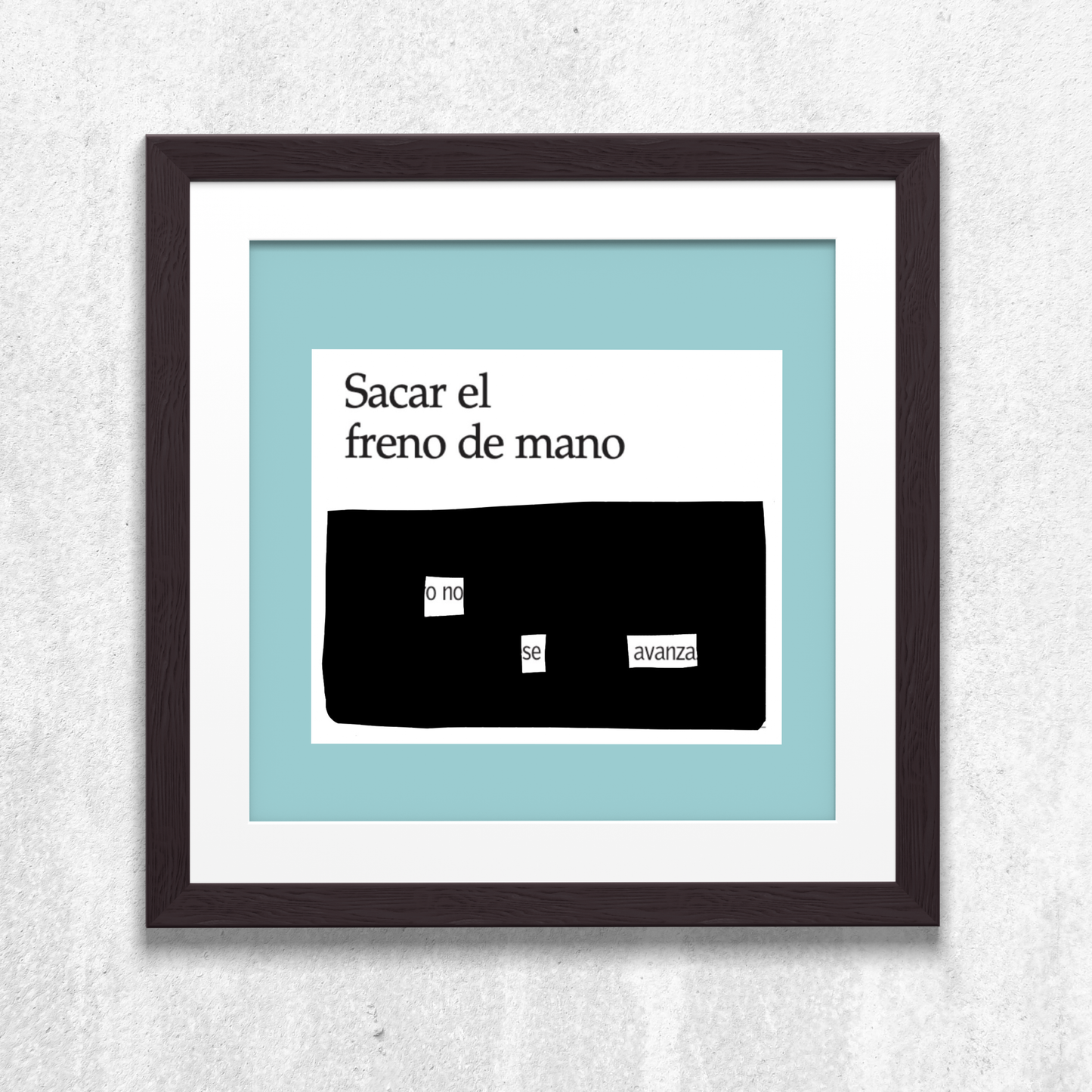 Lámina "Sacar el freno de mano" 20x20 cm