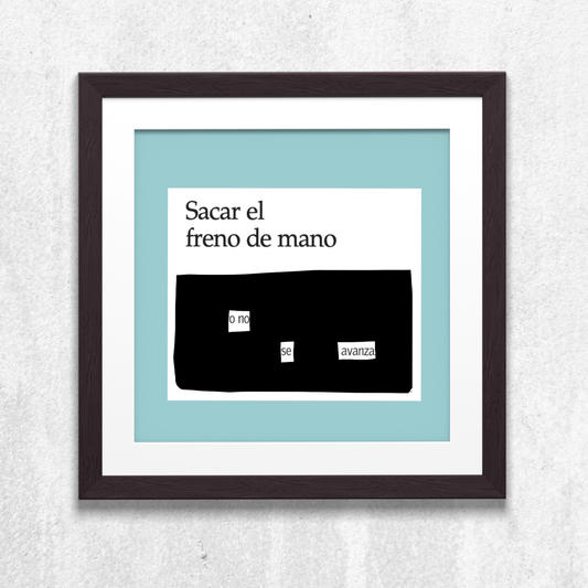 Lámina "Sacar el freno de mano" 20x20 cm