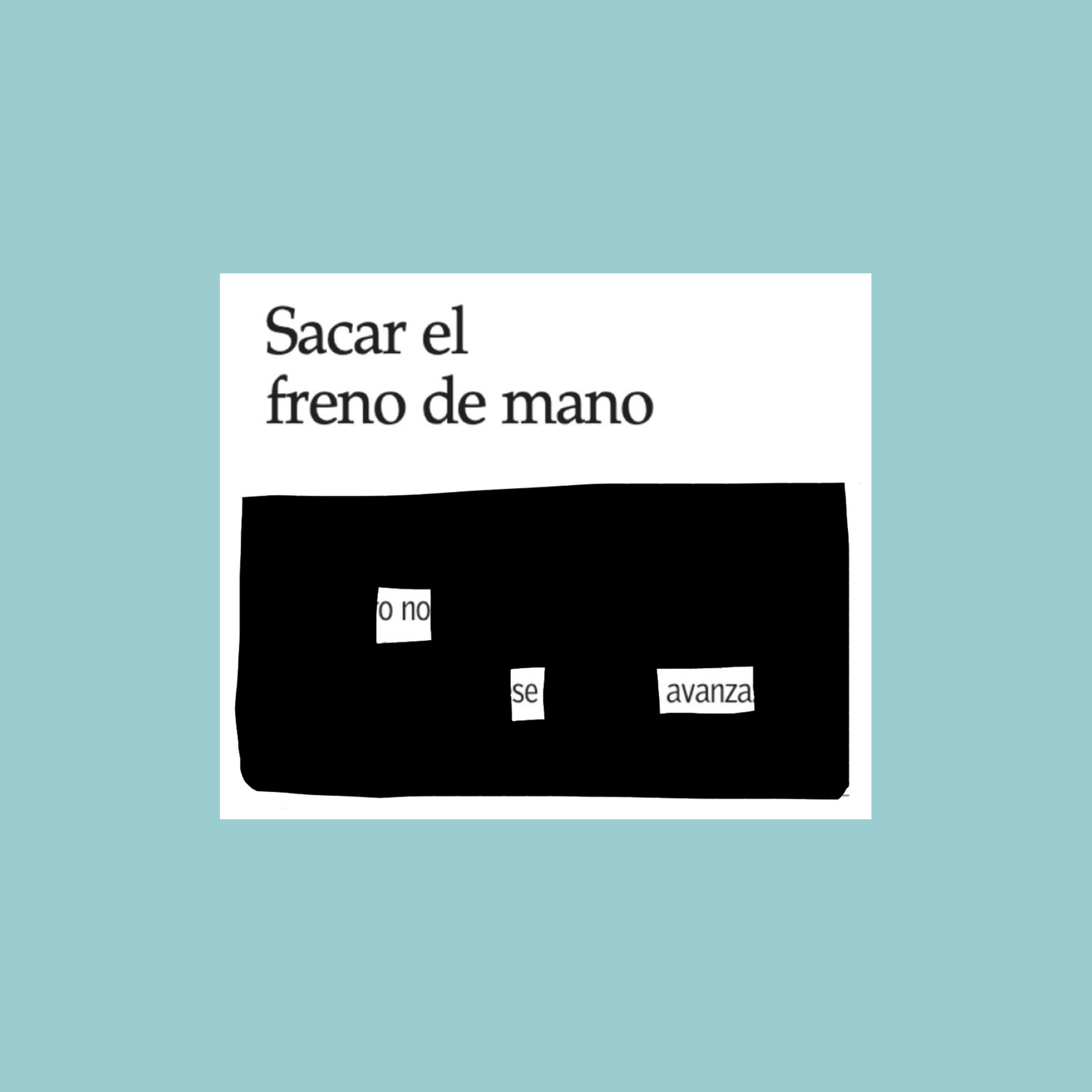 Lámina "Sacar el freno de mano" 20x20 cm