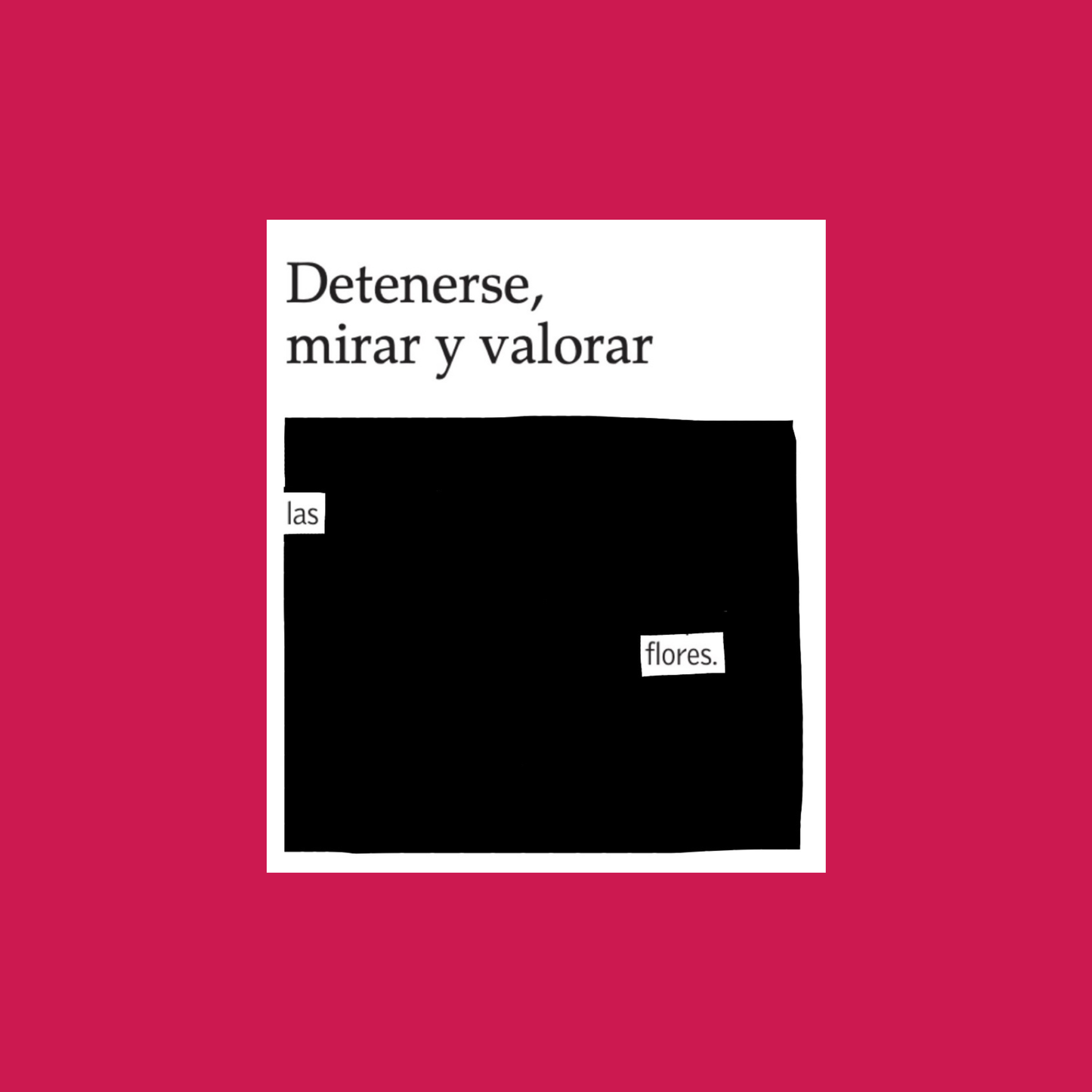 Lámina "Detenerse, mirar y valorar" 20x20