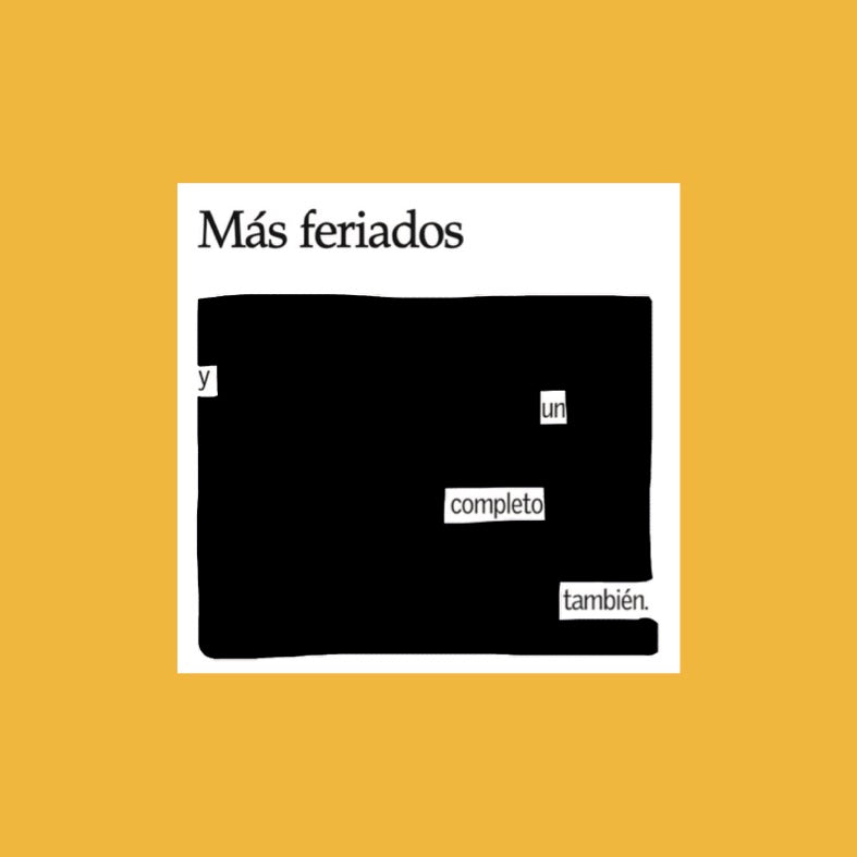 Lámina "Más feriados" 20x20